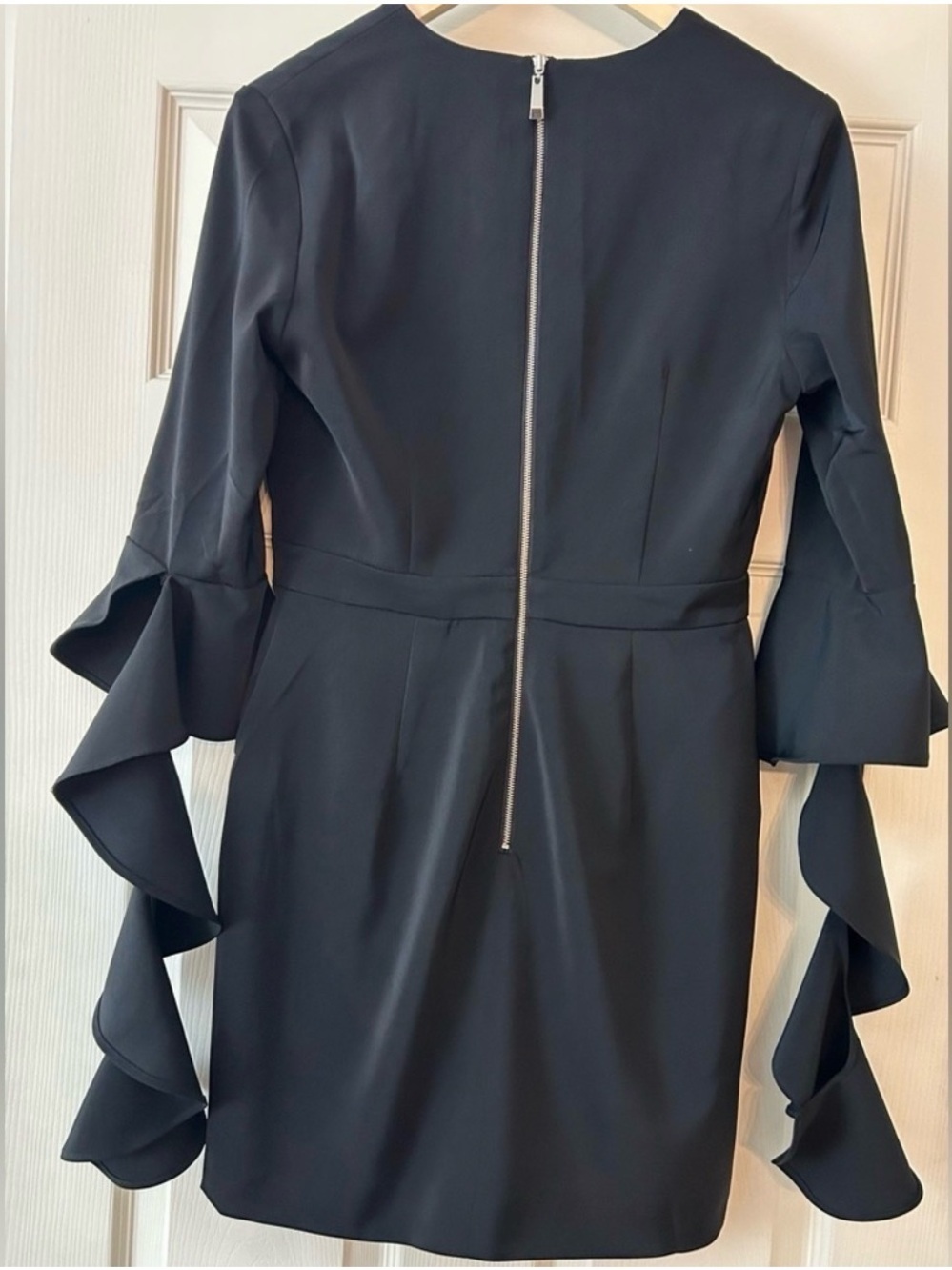 Runaway The Label Black Ruffle Bell Sleeve Mini Dress Size 6 (US) Witchy, Gothic - Picture 4 of 11